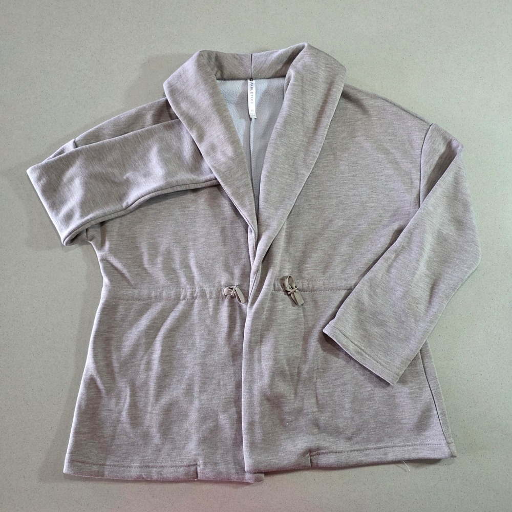 Fabletics Womens XS Taupe Shawl Collar Drawstring Wrap Jacket OW1723541